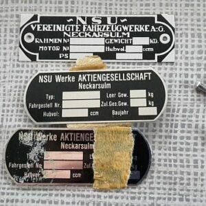 NSU Typenschilder